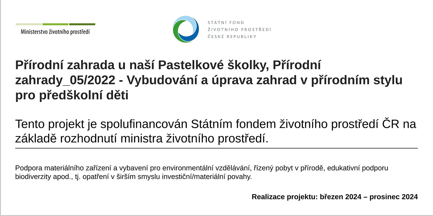 Přírodní zahrada u naší Pastelkové školky